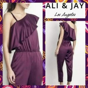 NWT MSRP $148 Ali & Jay Los Angeles Purple Jumpsuit Women's Size Large